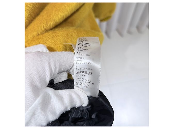 Céline Alpaca Hoodie mit Glitter-Logo Gelb - Ansicht 9