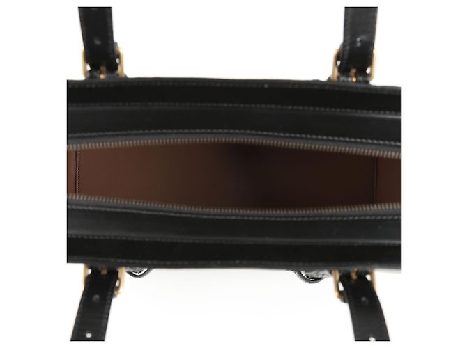 Gucci Bolsa Tote de couro preto com acabamento em python - vista 13