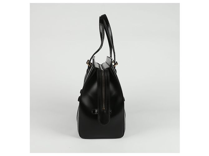 Gucci Bolsa Tote de couro preto com acabamento em python - vista 6