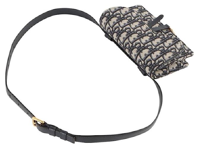 Dior Borsa a tracolla Oblique Saddle Blu - vista 4