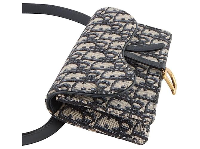Dior Borsa a tracolla Oblique Saddle Blu - vista 5