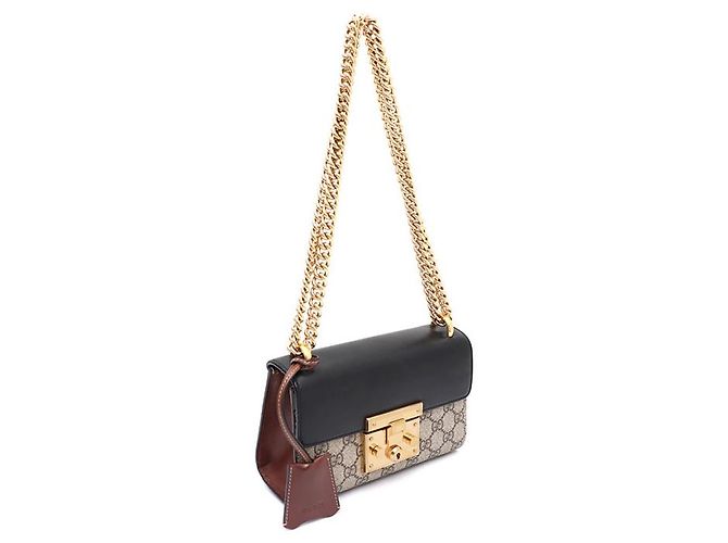 Gucci Borsa a tracolla e borsa crossbody Paddle Lock Padlock Supreme Small GG Chain Marrone - vista 10