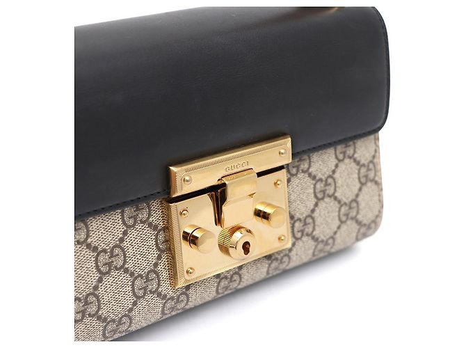 Gucci Borsa a tracolla e borsa crossbody Paddle Lock Padlock Supreme Small GG Chain Marrone - vista 13