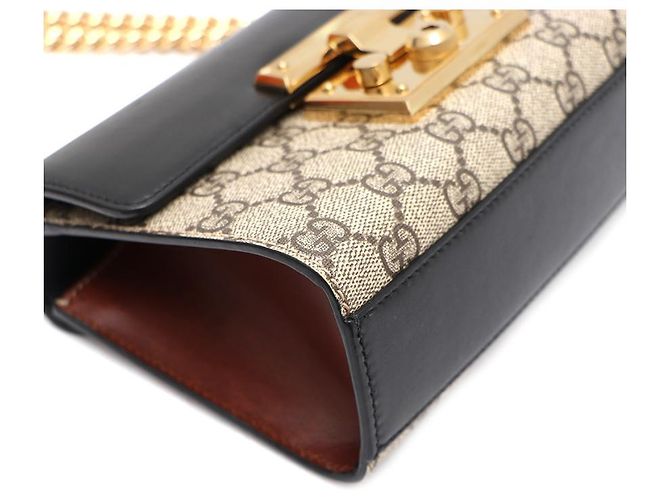 Gucci Borsa a tracolla e borsa crossbody Paddle Lock Padlock Supreme Small GG Chain Marrone - vista 14