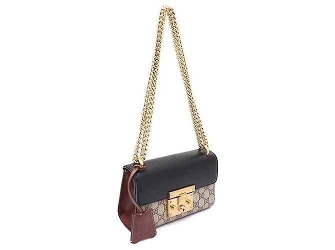 Gucci Borsa a tracolla e borsa crossbody Paddle Lock Padlock Supreme Small GG Chain Marrone - vista 2