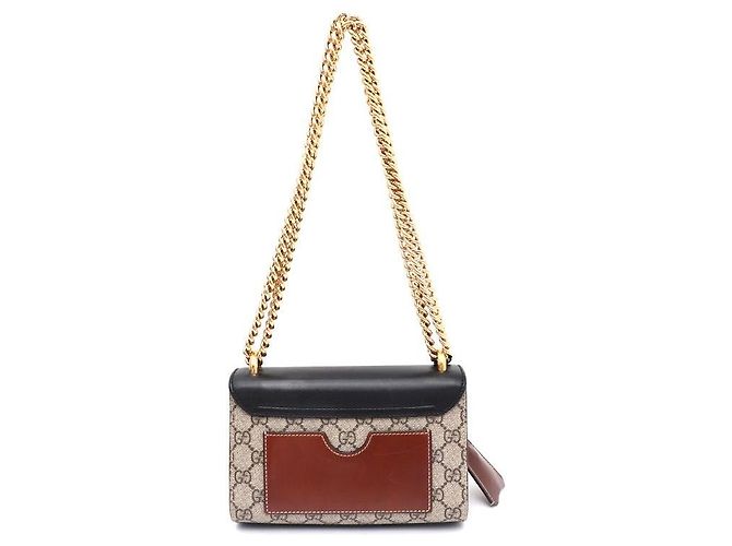 Gucci Borsa a tracolla e borsa crossbody Paddle Lock Padlock Supreme Small GG Chain Marrone - vista 3