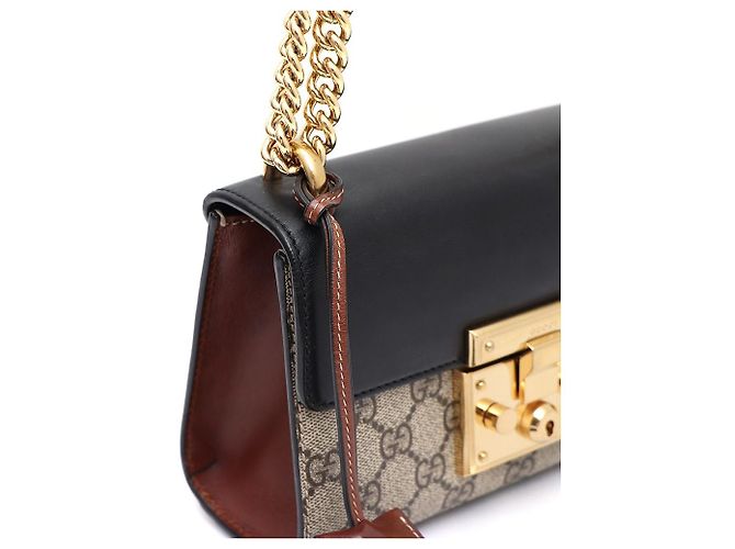 Gucci Borsa a tracolla e borsa crossbody Paddle Lock Padlock Supreme Small GG Chain Marrone - vista 4