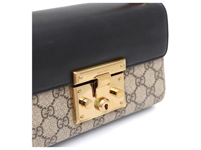 Gucci Borsa a tracolla e borsa crossbody Paddle Lock Padlock Supreme Small GG Chain Marrone - vista 5