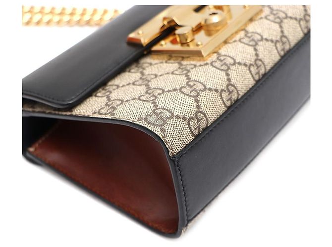 Gucci Borsa a tracolla e borsa crossbody Paddle Lock Padlock Supreme Small GG Chain Marrone - vista 6