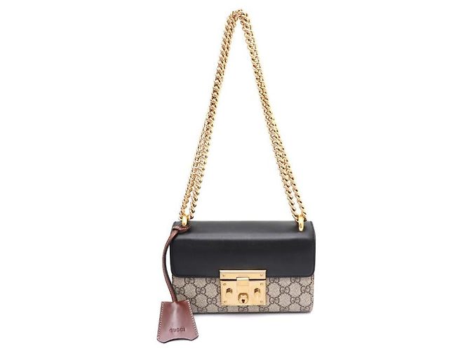 Gucci Borsa a tracolla e borsa crossbody Paddle Lock Padlock Supreme Small GG Chain Marrone - vista 9