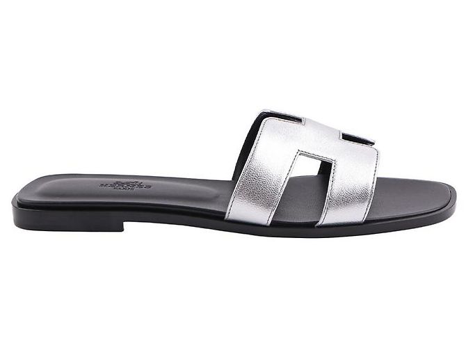 Hermès Oran Sandalen Silber - Ansicht 10