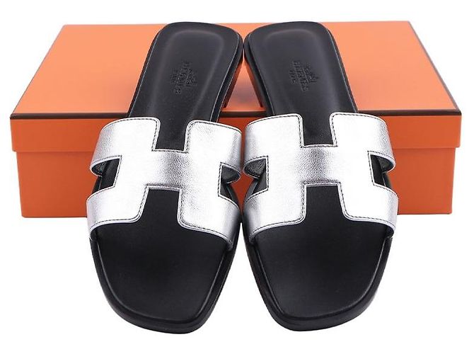 Hermès Oran Sandalen Silber - Ansicht 13