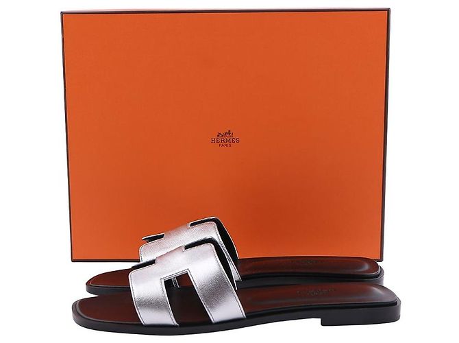 Hermès Oran Sandalen Silber - Ansicht 14