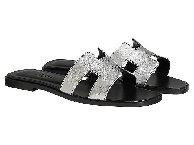 Hermès Oran Sandalen Silber - Ansicht 4