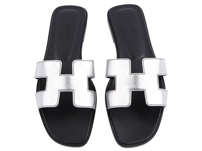 Hermès Oran Sandalen Silber - Ansicht 6