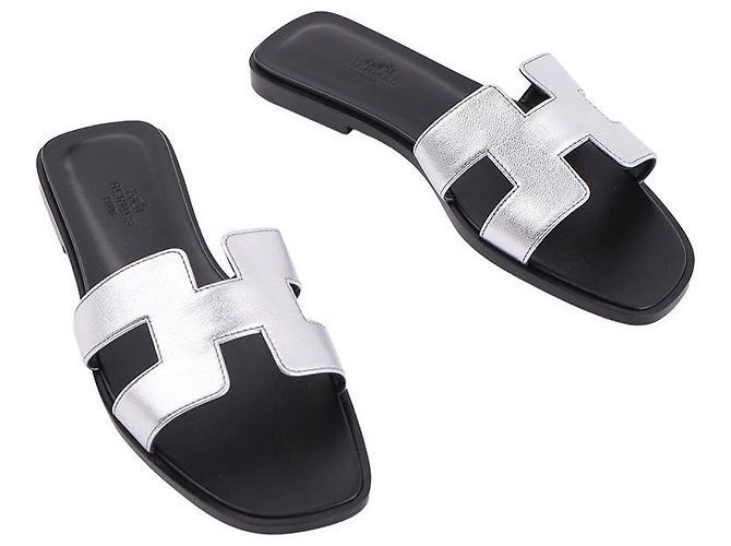 Hermès Oran Sandalen Silber - Ansicht 7