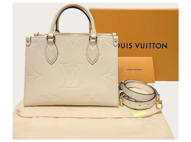 Louis Vuitton Empreinte OnTheGo Beige Cream Marrone - vista 8