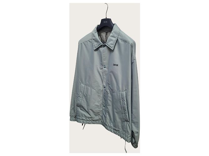 Dior Spread Silk Blend Embroidered Bomber Jacket Blue - view 2