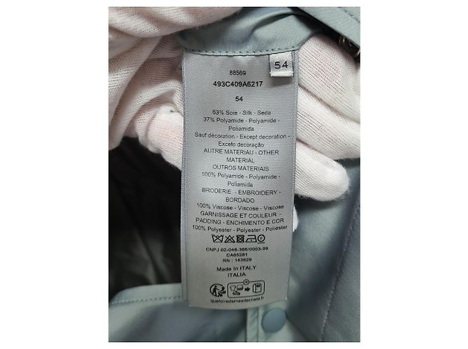 Dior Spread Silk Blend Embroidered Bomber Jacket Blue - view 5