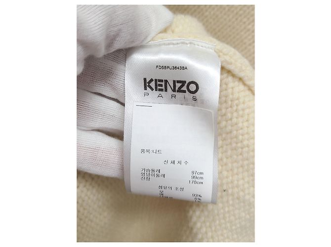 Kenzo Pull en maille Elephant Pixel Blanc - vue 5