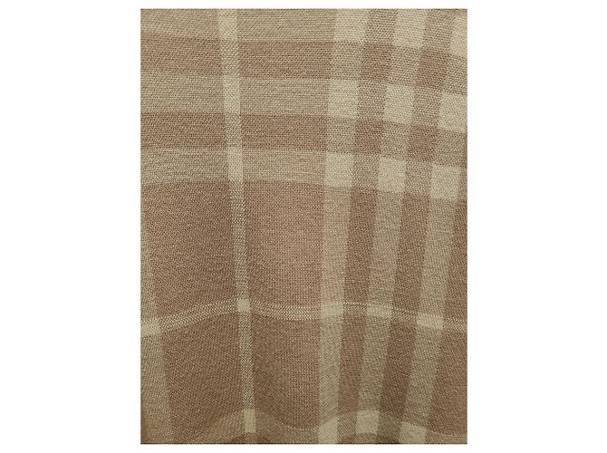 Burberry Kurzärmeliges Strickoberteil mit beigem Karomuster Braun - Ansicht 3