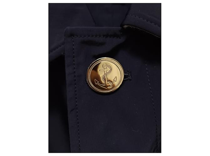 Thom Browne Giacca a vento lunga classica blu navy e oro - vista 3