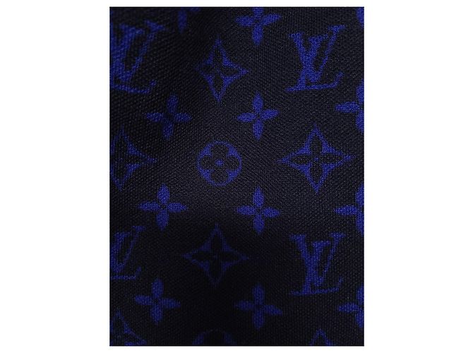 Louis Vuitton Monogram Knit Wool Blazer Jacket Blue - view 3