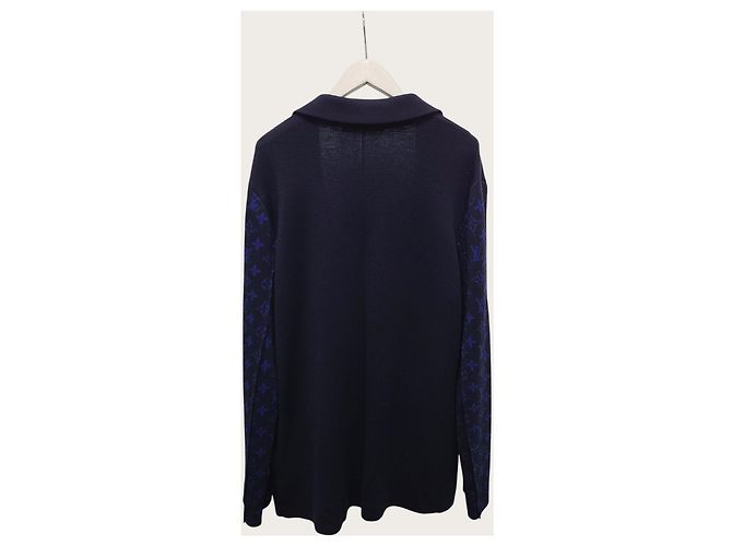 Louis Vuitton Monogram Knit Wool Blazer Jacket Blue - view 4