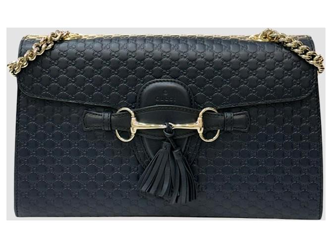 Gucci Borsa a tracolla Emily Micro GG Shima Navy Nero - vista 2