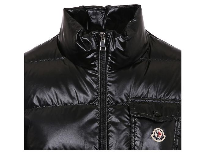Moncler Cardigan acolchoado com fecho de correr em mistura de lã para mulher Preto - vista 7