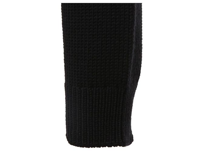 Moncler Cardigan acolchoado com fecho de correr em mistura de lã para mulher Preto - vista 9