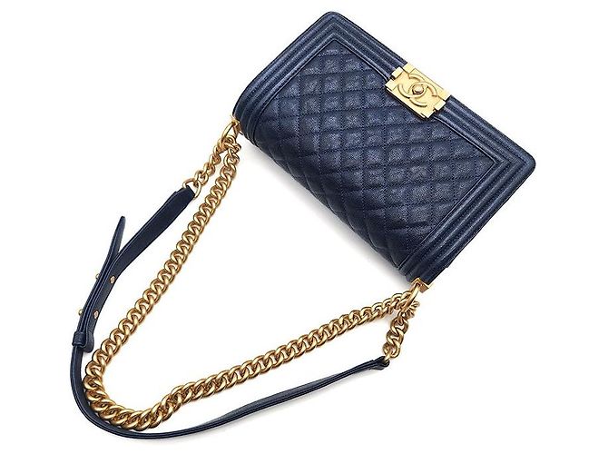 Chanel Borsa Caviar Boy Medium Nero - vista 4