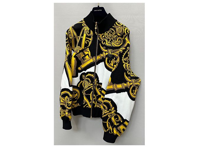 Louis Vuitton Fornasetti Bomber-Strickjacke mit Reißverschluss Golden - Ansicht 3