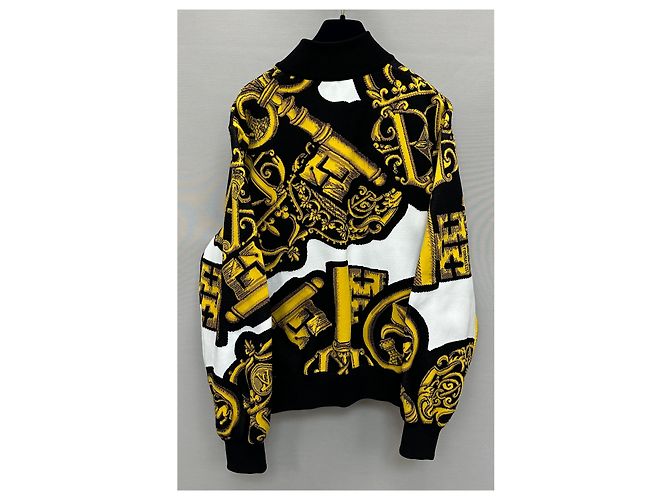 Louis Vuitton Fornasetti Bomber-Strickjacke mit Reißverschluss Golden - Ansicht 4