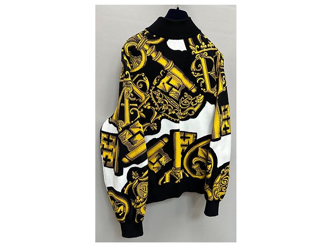 Louis Vuitton Fornasetti Bomber-Strickjacke mit Reißverschluss Golden - Ansicht 6