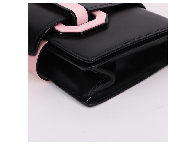 Prada Mini-Schultertasche Bicolor Flex Ribbon Schwarz - Ansicht 10
