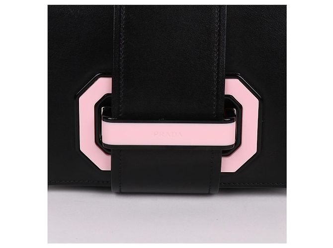 Prada Mini-Schultertasche Bicolor Flex Ribbon Schwarz - Ansicht 3
