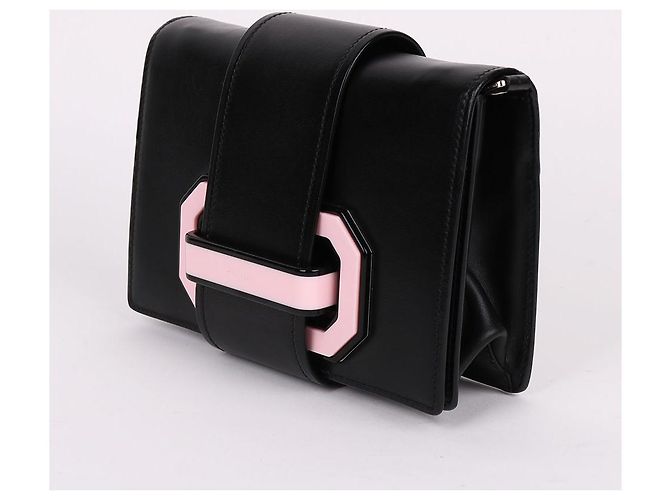 Prada Mini-Schultertasche Bicolor Flex Ribbon Schwarz - Ansicht 4