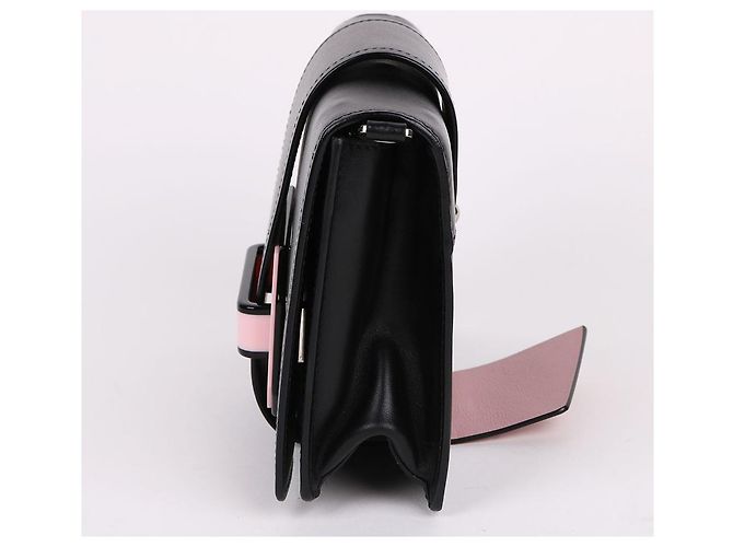 Prada Mini-Schultertasche Bicolor Flex Ribbon Schwarz - Ansicht 5