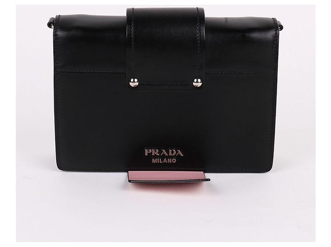 Prada Mini-Schultertasche Bicolor Flex Ribbon Schwarz - Ansicht 6