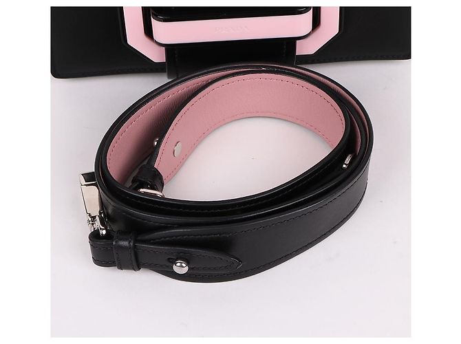 Prada Mini-Schultertasche Bicolor Flex Ribbon Schwarz - Ansicht 7