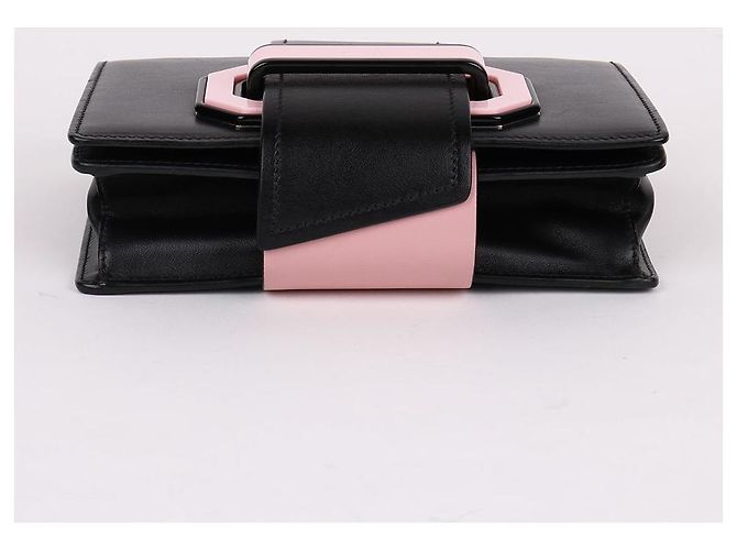 Prada Mini-Schultertasche Bicolor Flex Ribbon Schwarz - Ansicht 8