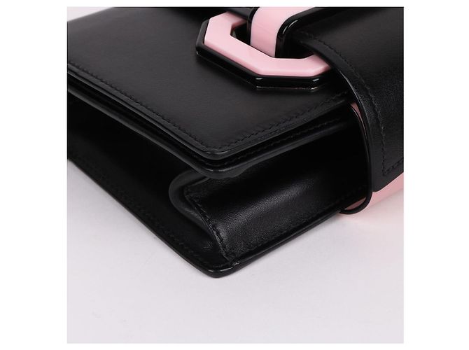 Prada Mini-Schultertasche Bicolor Flex Ribbon Schwarz - Ansicht 9