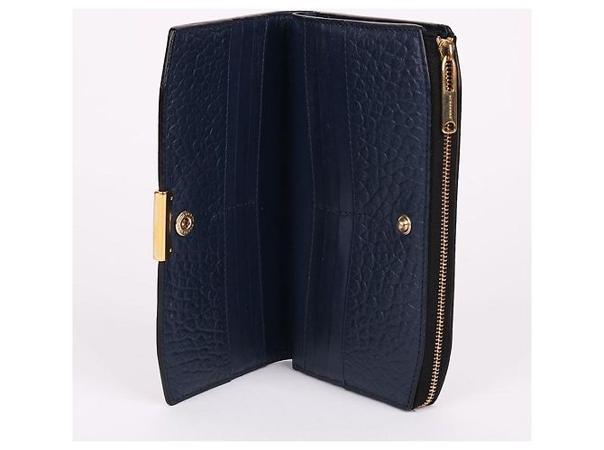 Burberry Carteira longa Allington em couro azul marinho - vista 10