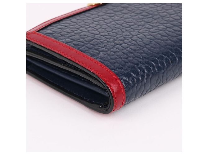 Burberry Carteira longa Allington em couro azul marinho - vista 8