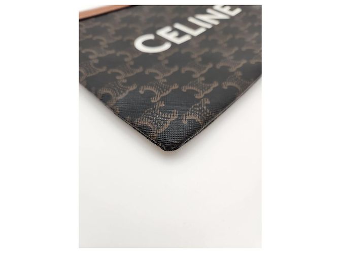 Céline Pochette Small Triomphe Canvas Condizioni Nero - vista 12