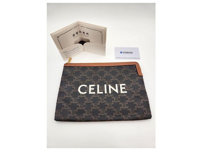 Céline Pochette Small Triomphe Canvas Condizioni Nero - vista 2