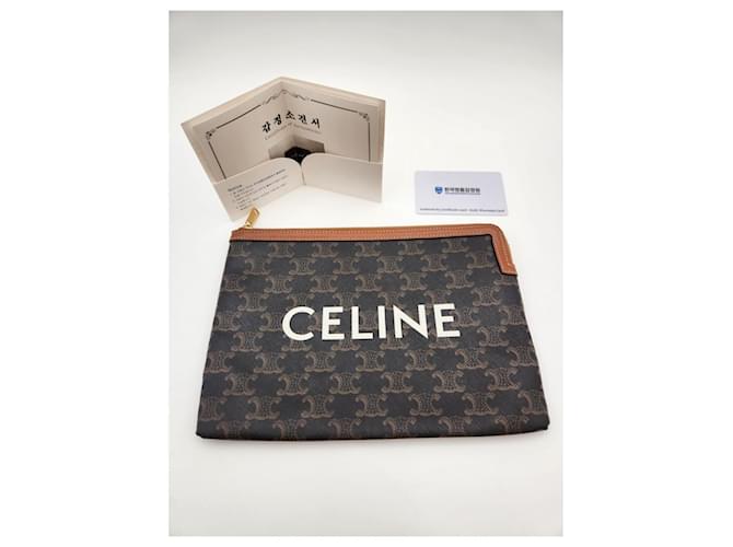 Céline Pochette Small Triomphe Canvas Condizioni Nero - vista 6