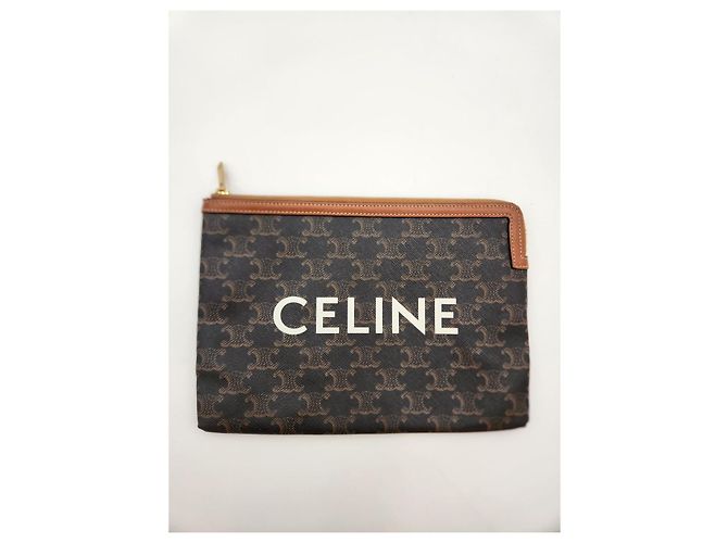 Céline Pochette Small Triomphe Canvas Condizioni Nero - vista 7