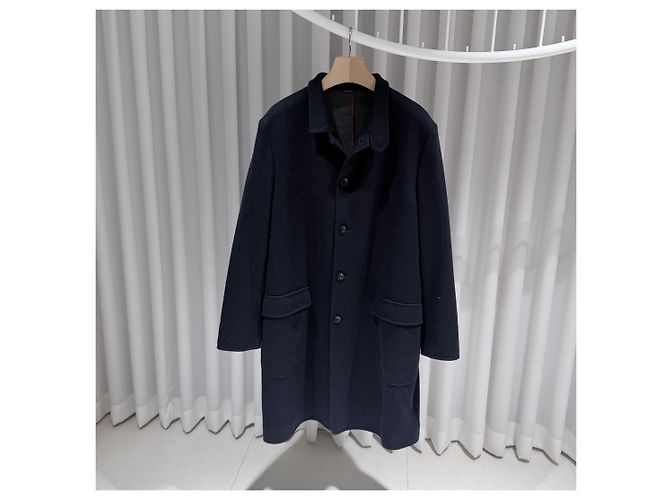 Loro Piana Cashmere Rain System Mantel Jacke (A+/XXL) Blau - Ansicht 2